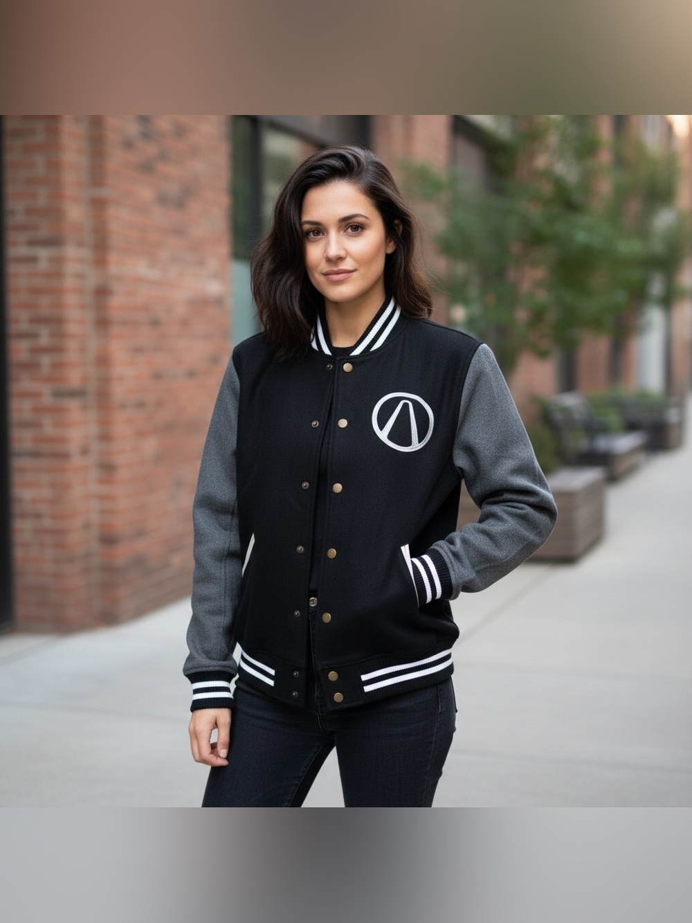 Insert Coin Unisex Black/Gray Varsity Wool Lined Jacket Size M - NWOT
